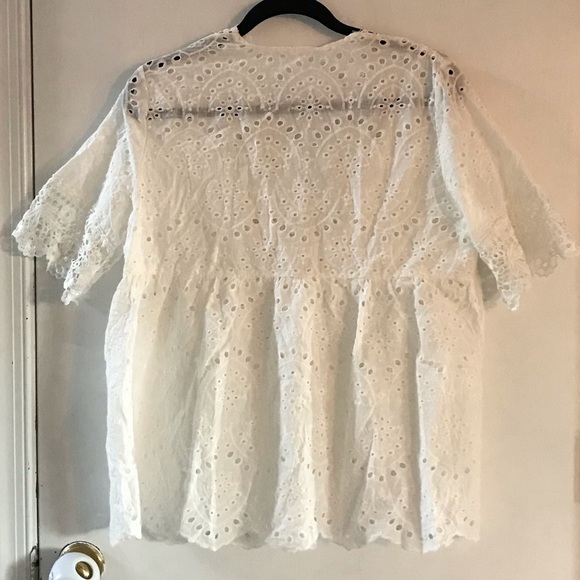 Eyelet Peplum Blouse - Picture 4 of 4